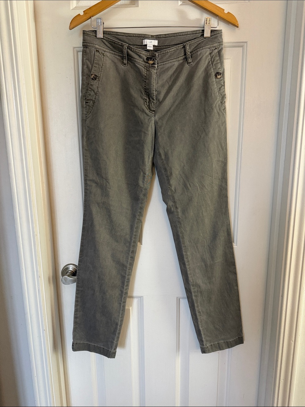 J. Jill Olive Straight-Leg Women's cotton blend chinos size 6